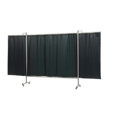 Mobile Omnium welding shield green- 9 three panel with curtain type 36.36.19
